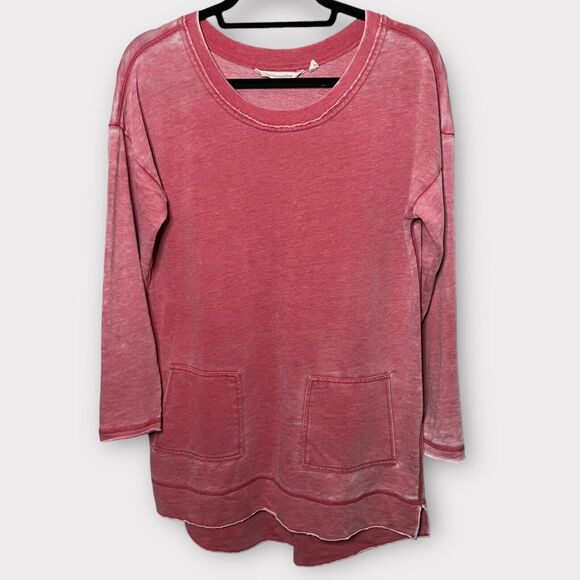 Soft Surroundings Tops - Soft Surroundings Women's Afternoon Walk Faded Vintage Wash Red Tunic Top Size M
